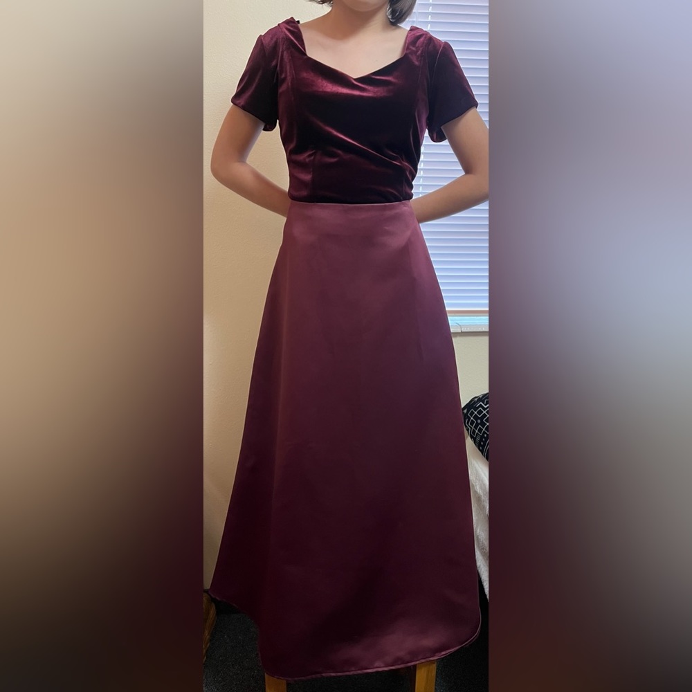 Vintage Jody Of California 7 8 two piece Velvet Satin Full Length Evening Dress